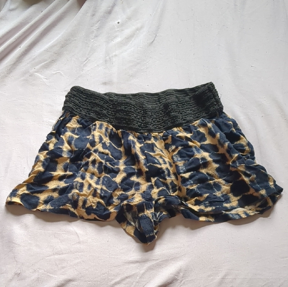 Eye Candy High Waist Leopard Print Shorts - Black and Tan